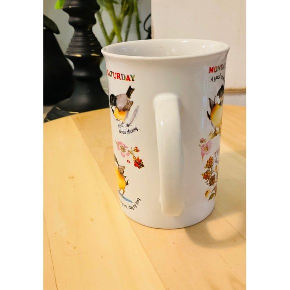 Days of the Week Bird Mug. Valerie Pfeiffer Design Porcelain Capilano - Picture 2 of 6